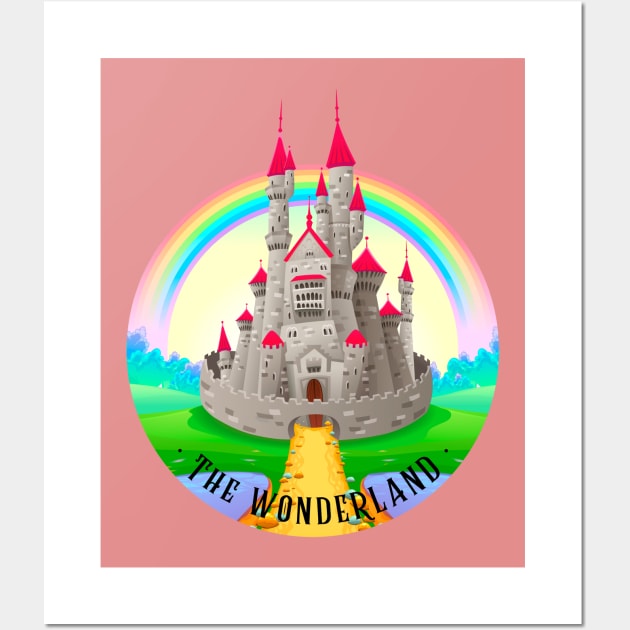 The Wonderland Magical Rainbow Castle Wall Art by Eva Wolf